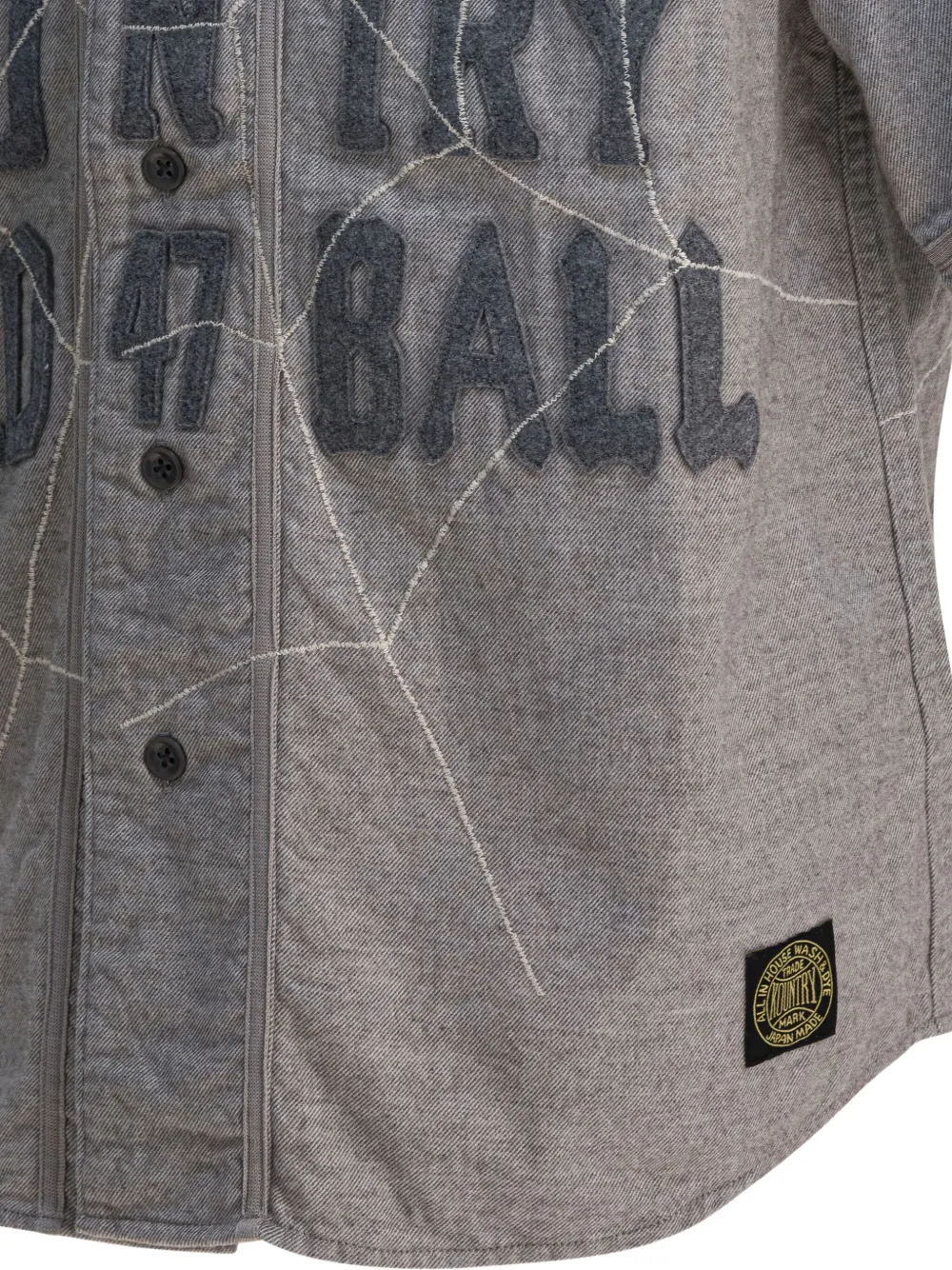Kapital Text-print Buttoned Shirt In Gray
