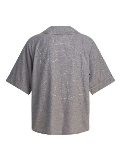 KAPITAL text-print buttoned shirt