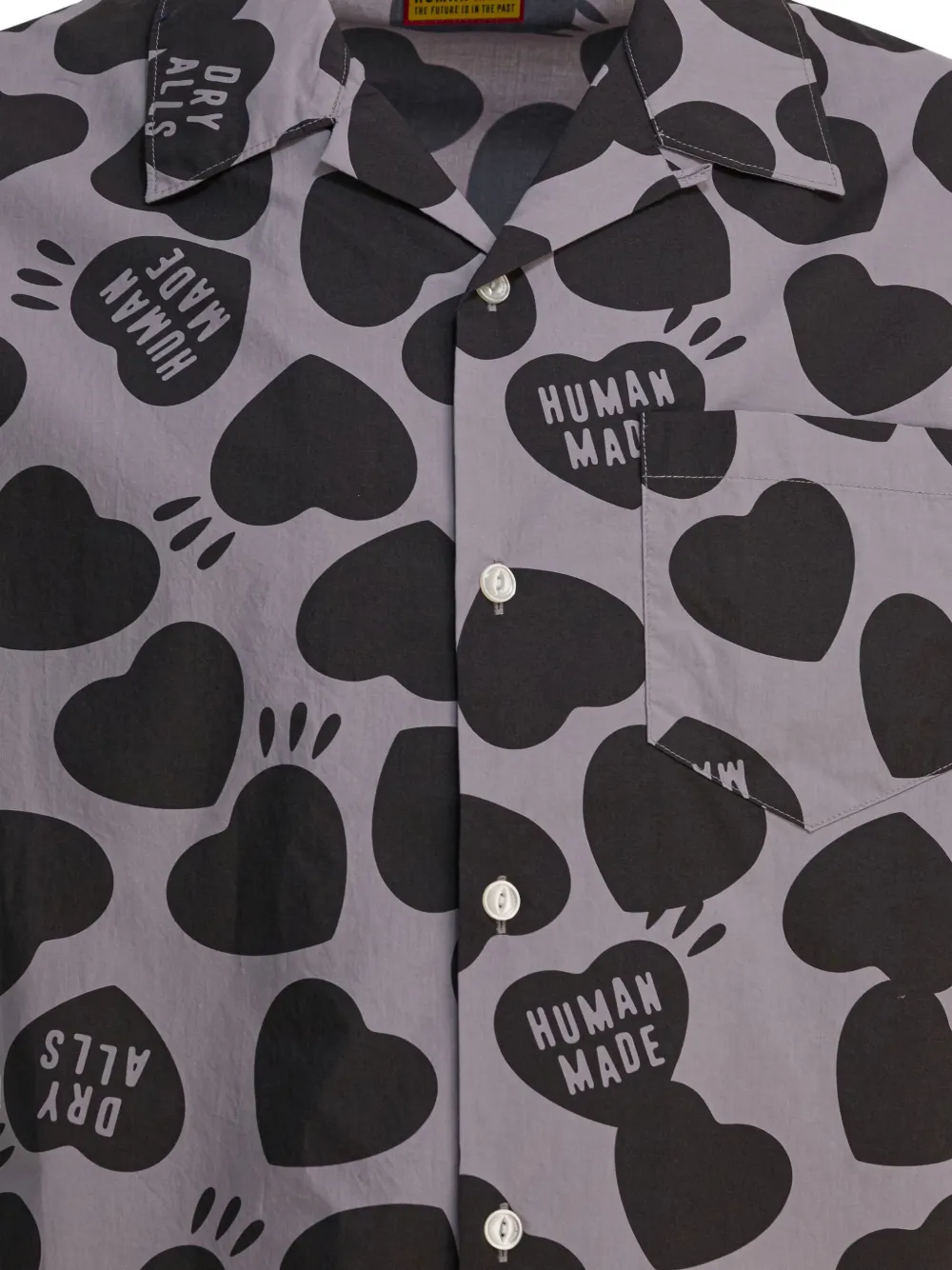 Human Made Vacation Heart Graphic Print Shirt In Gray
