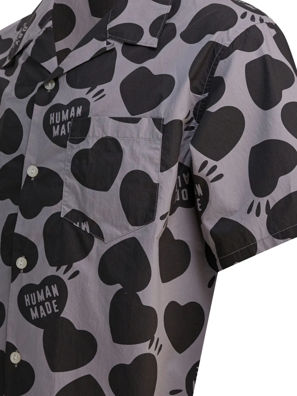 Human Made Vacation Heart Graphic Print Shirt In Gray