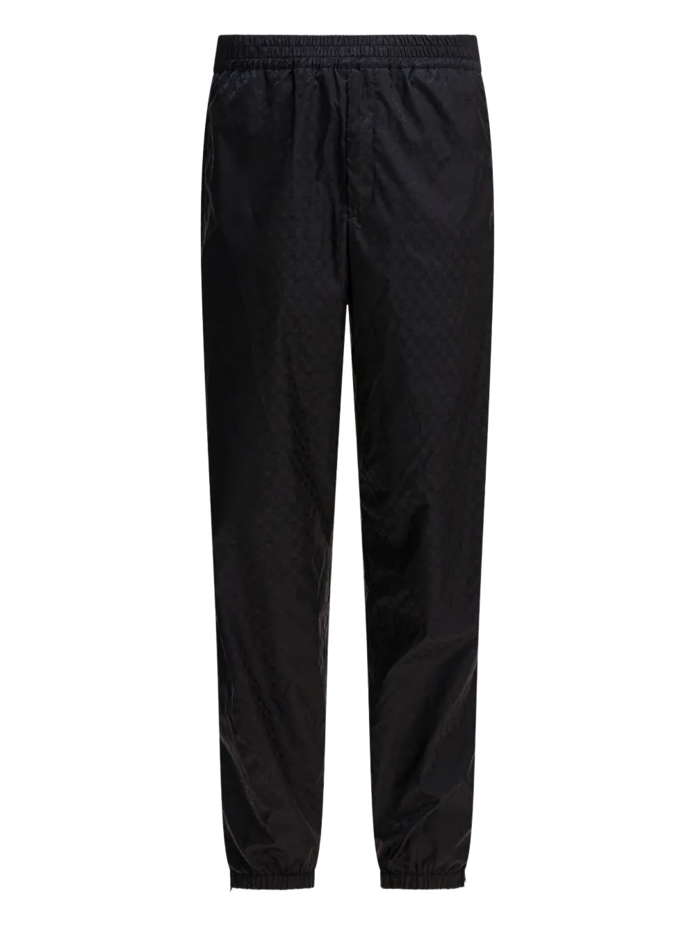 Alexander Mcqueen Patterned Trousers With Elastic Cuffs And Waistband In Black