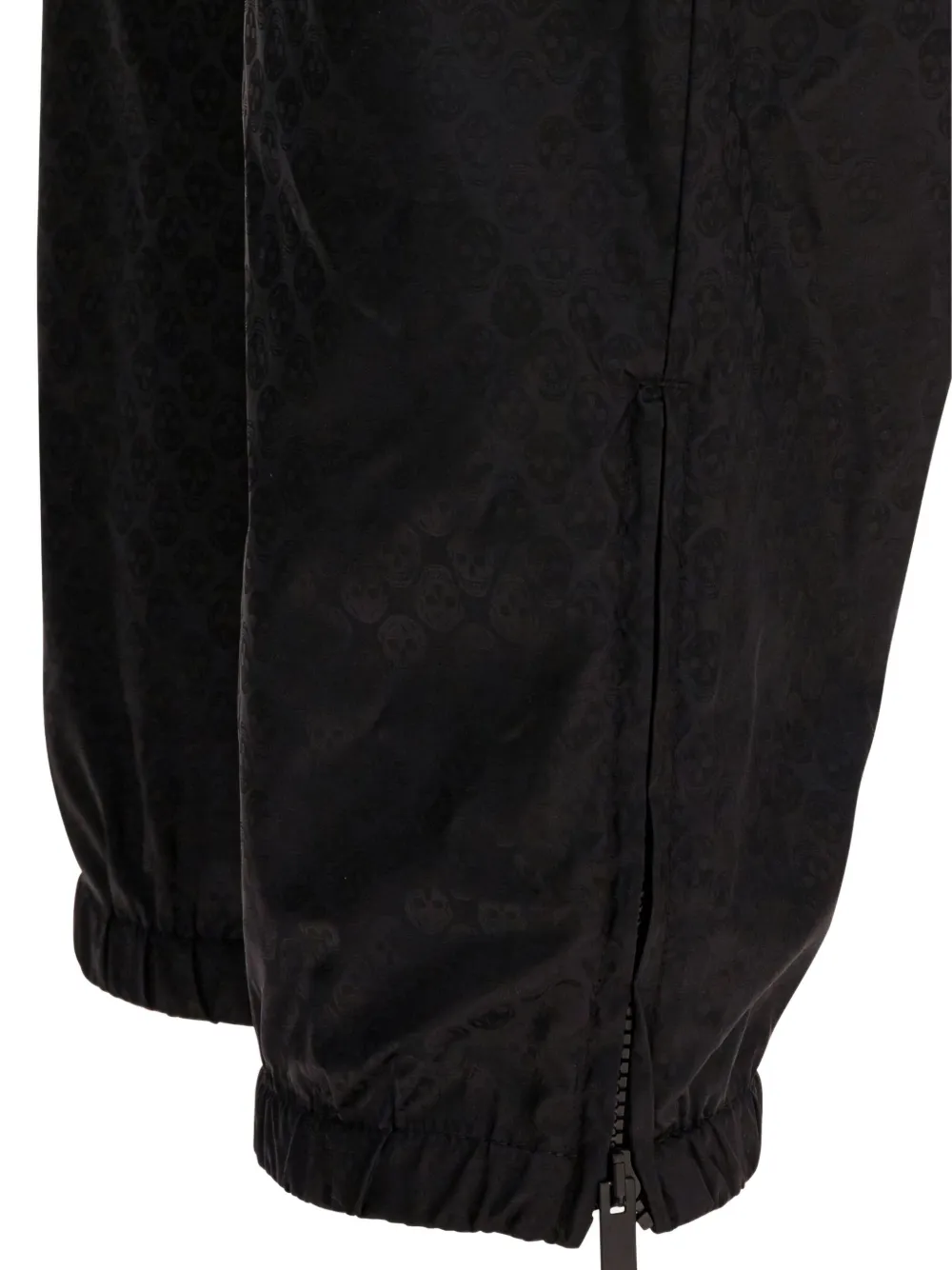Alexander Mcqueen Patterned Trousers With Elastic Cuffs And Waistband In Black