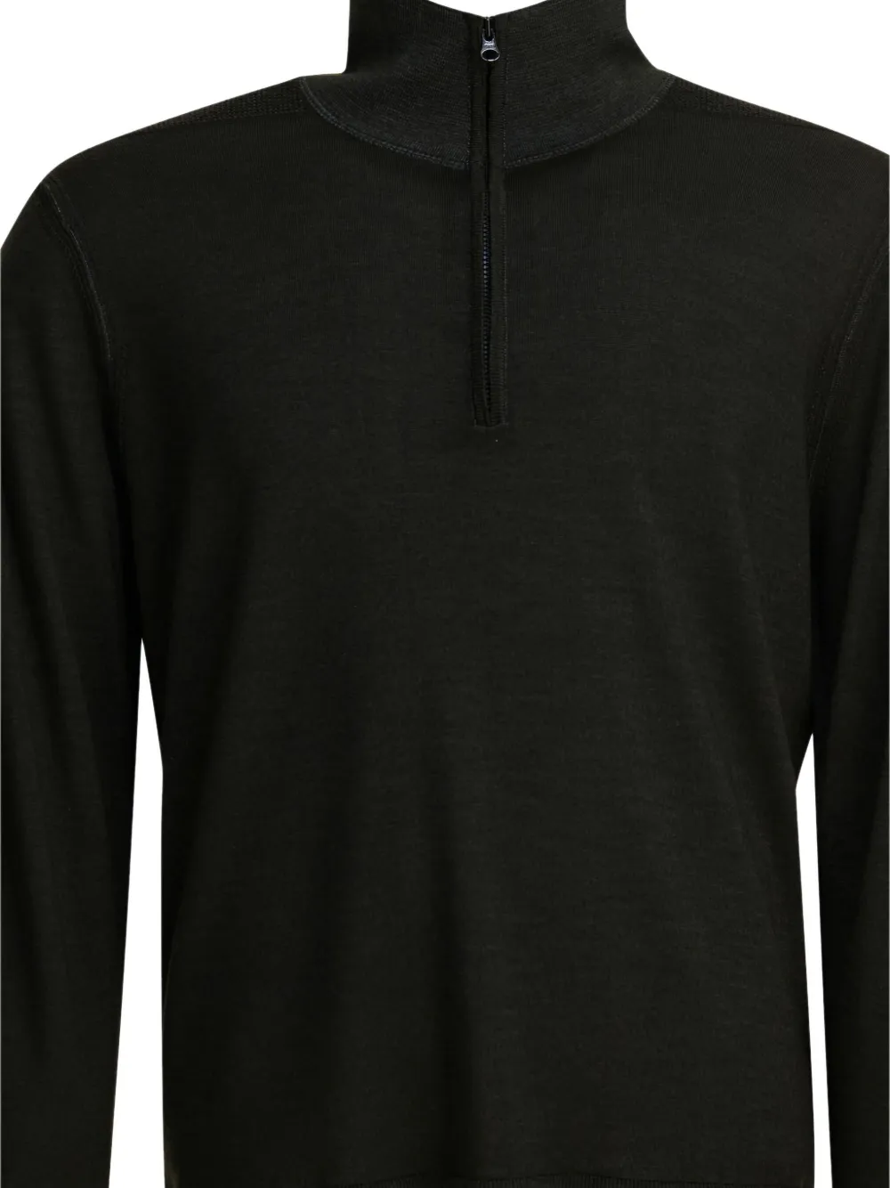 C.p. Company Merino Wool Half-zip Sweater Knitwear Grey In Black