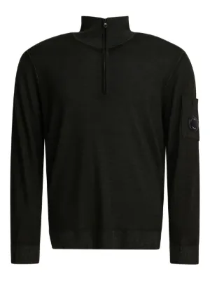 C.P. COMPANY ブラックフルジップニット C.P. Company ハーフジップ セーター | ブラック | FARFETCH JP