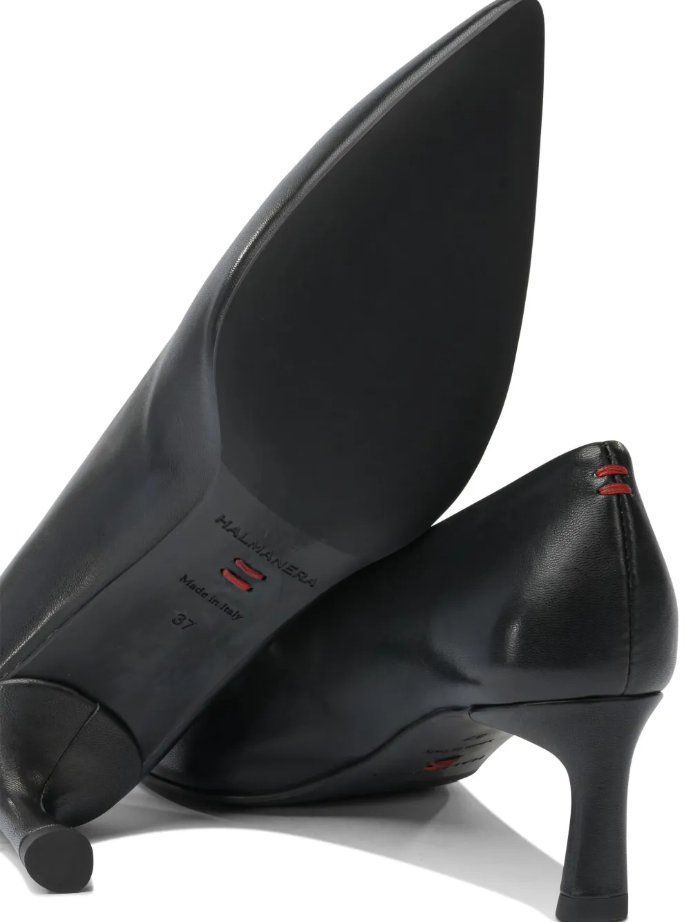 Halmanera 50 mm leren pumps met hak Zwart