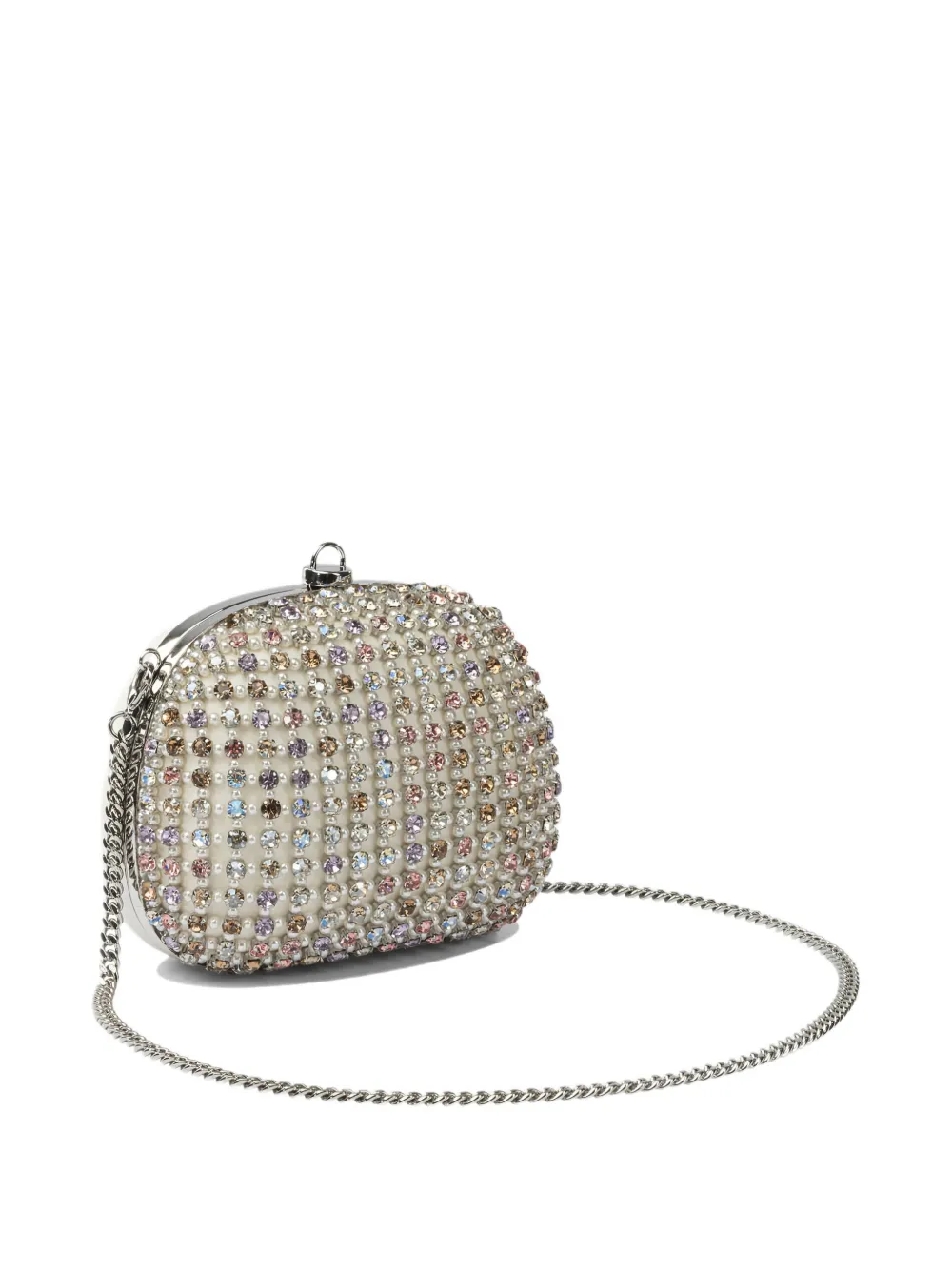 Self-Portrait crystal-embellished clutch bag - Wit