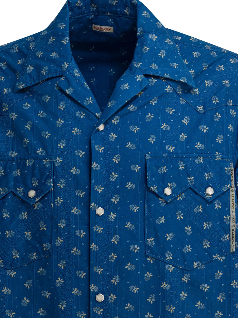 KAPITAL Overhemd met bloemenprint Blauw
