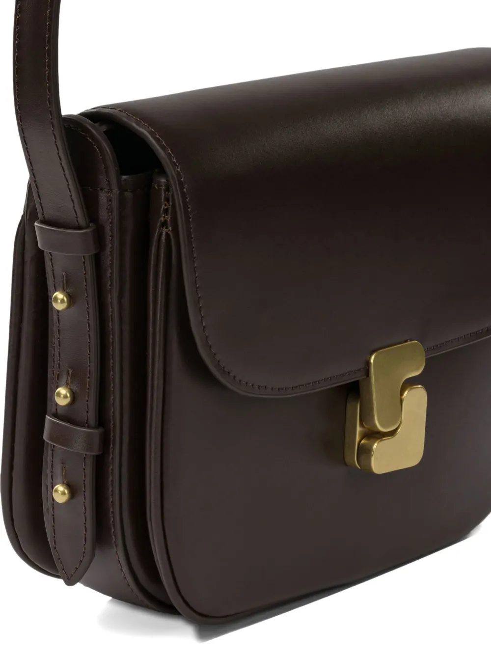 Soeur Mini Belissima Leather Crossbody Bag In Brown