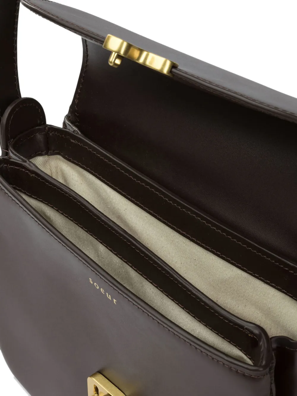 Soeur Mini Belissima Leather Crossbody Bag In Brown