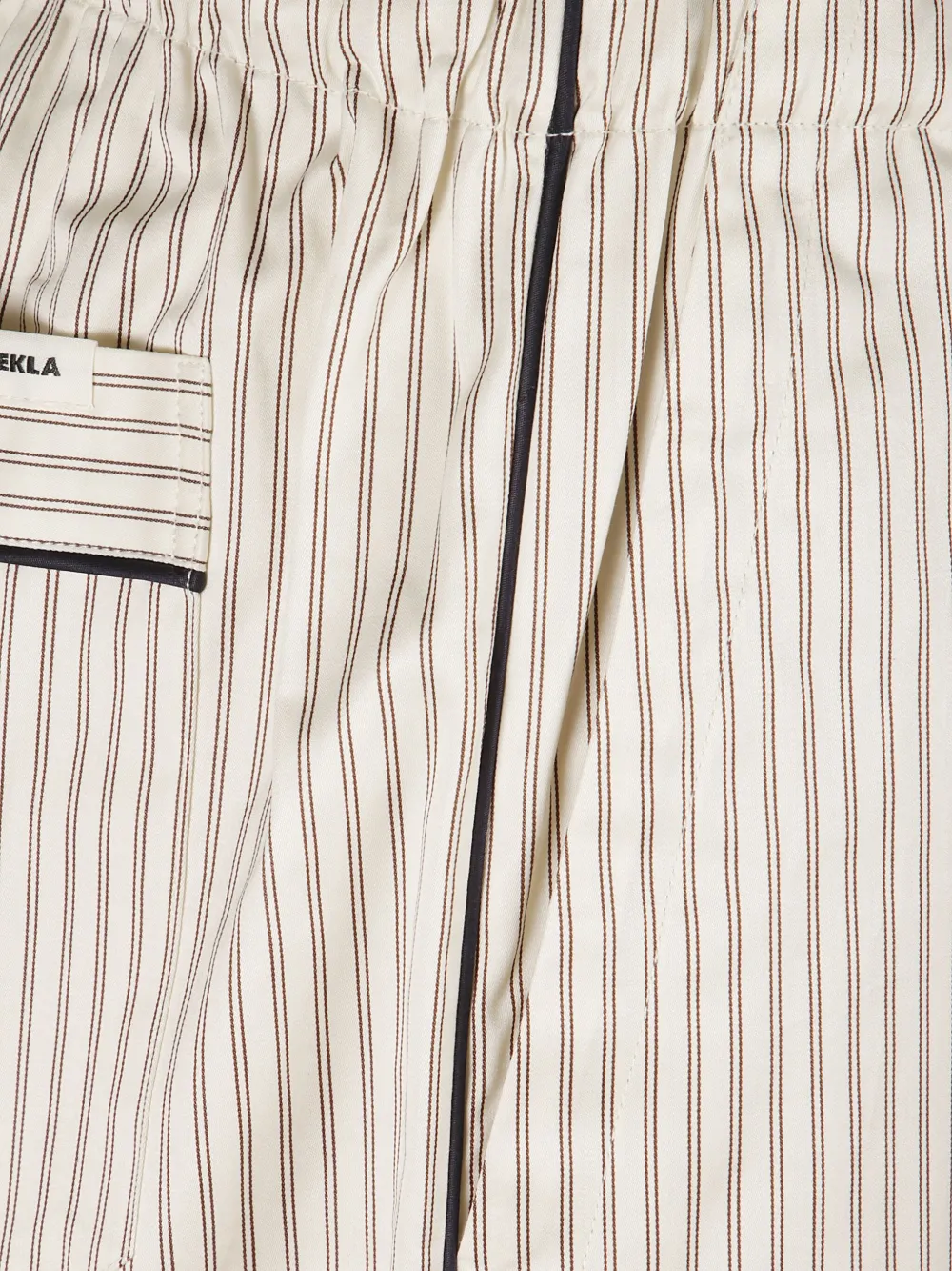 TEKLA Gestreepte pyjamabroek Beige