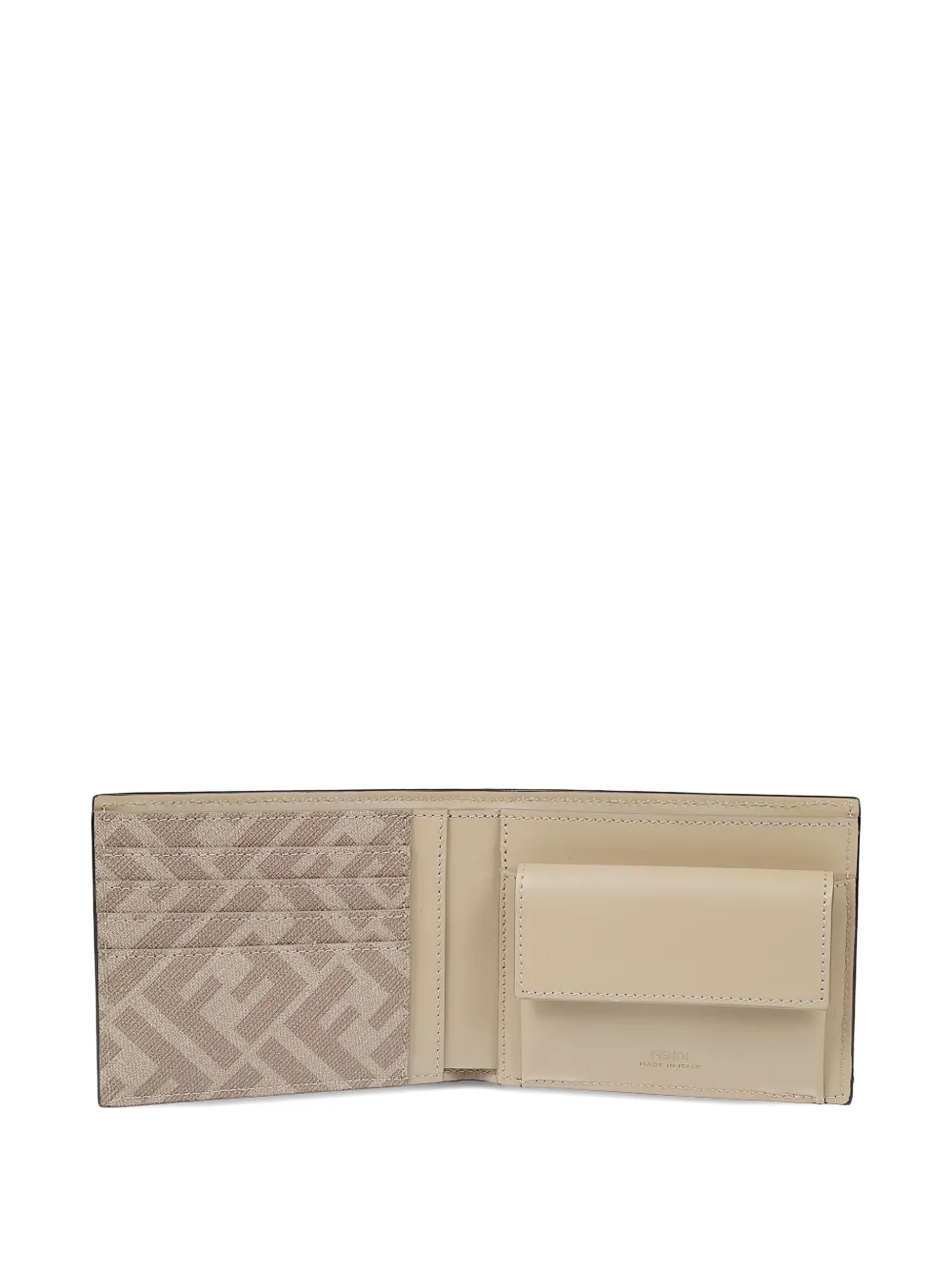 Fendi Leather Wallet In Neutral
