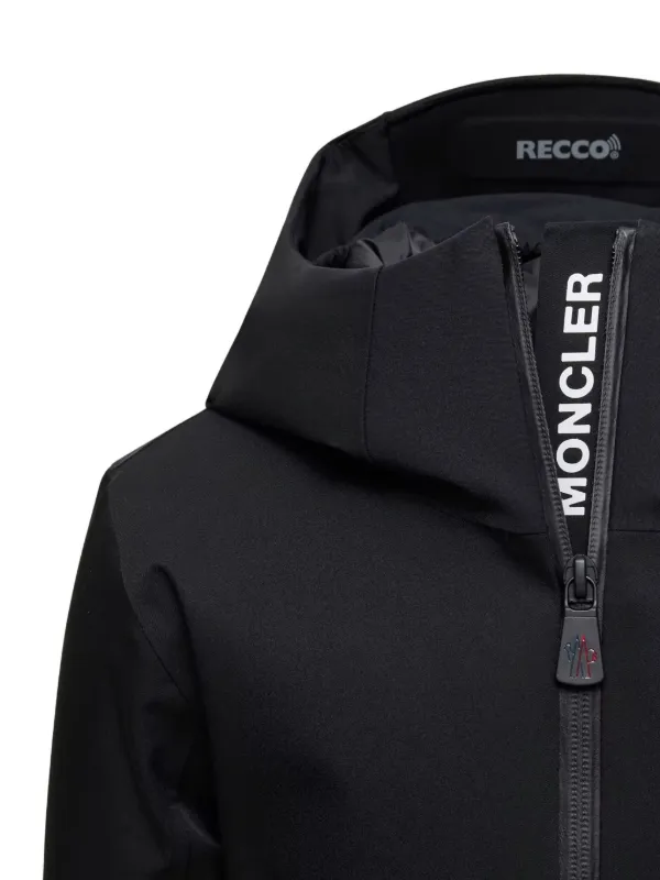 MONCLER GRENOBLE KIDS Jaqueta De Ski Com Capuz e Cinto | Preto