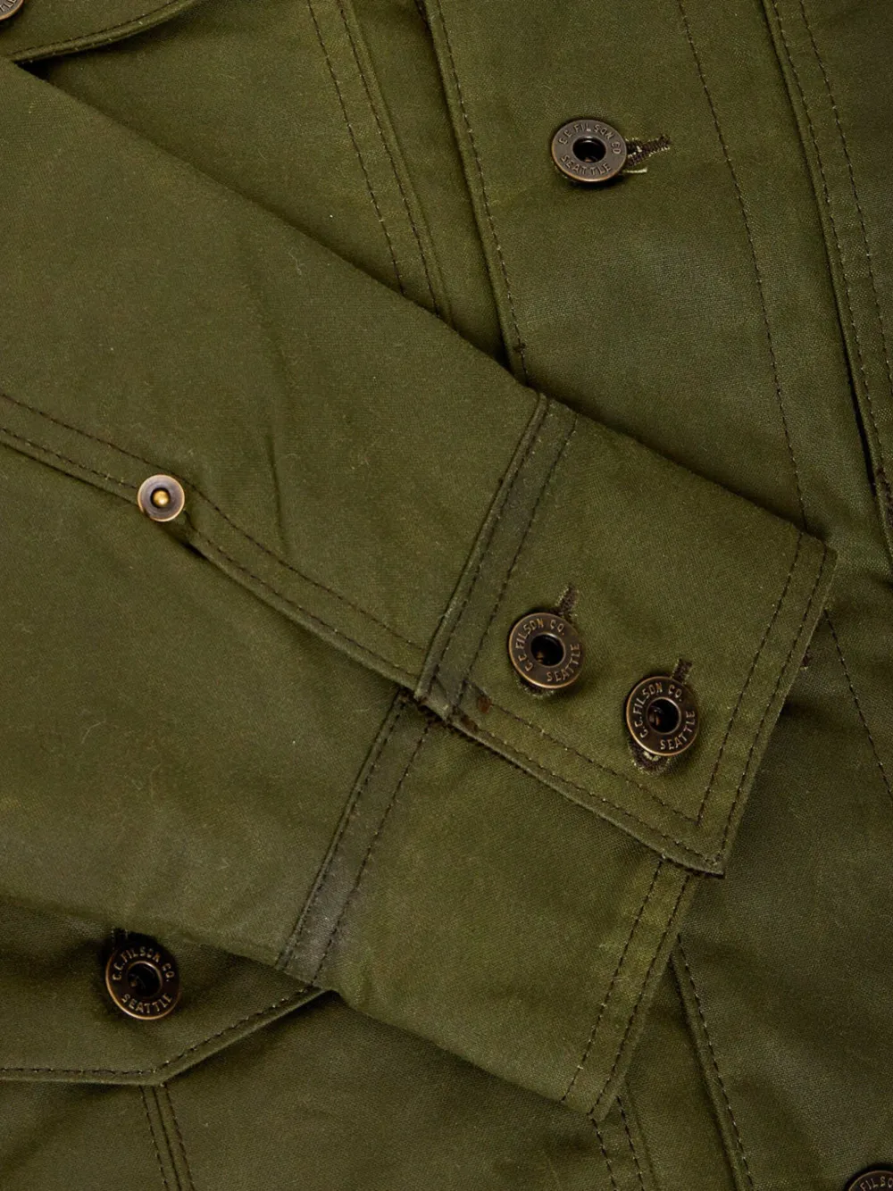 Filson Journeyman Pocketed Corduroy-collar Jacket In Green