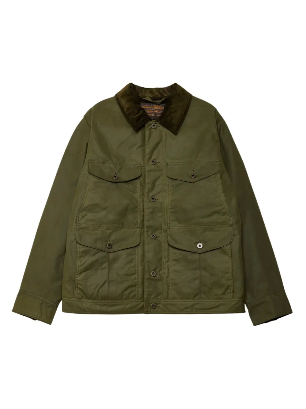 Filson Journeyman pocketed corduroy-collar jacket | Green | Image 1