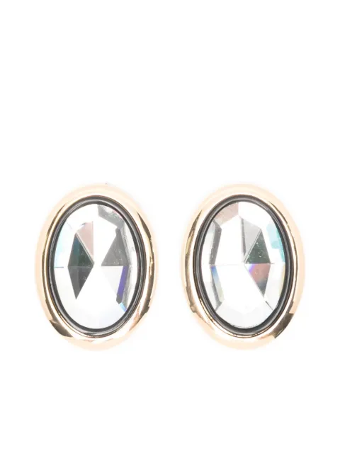 Self-Portrait oval-shape earrings