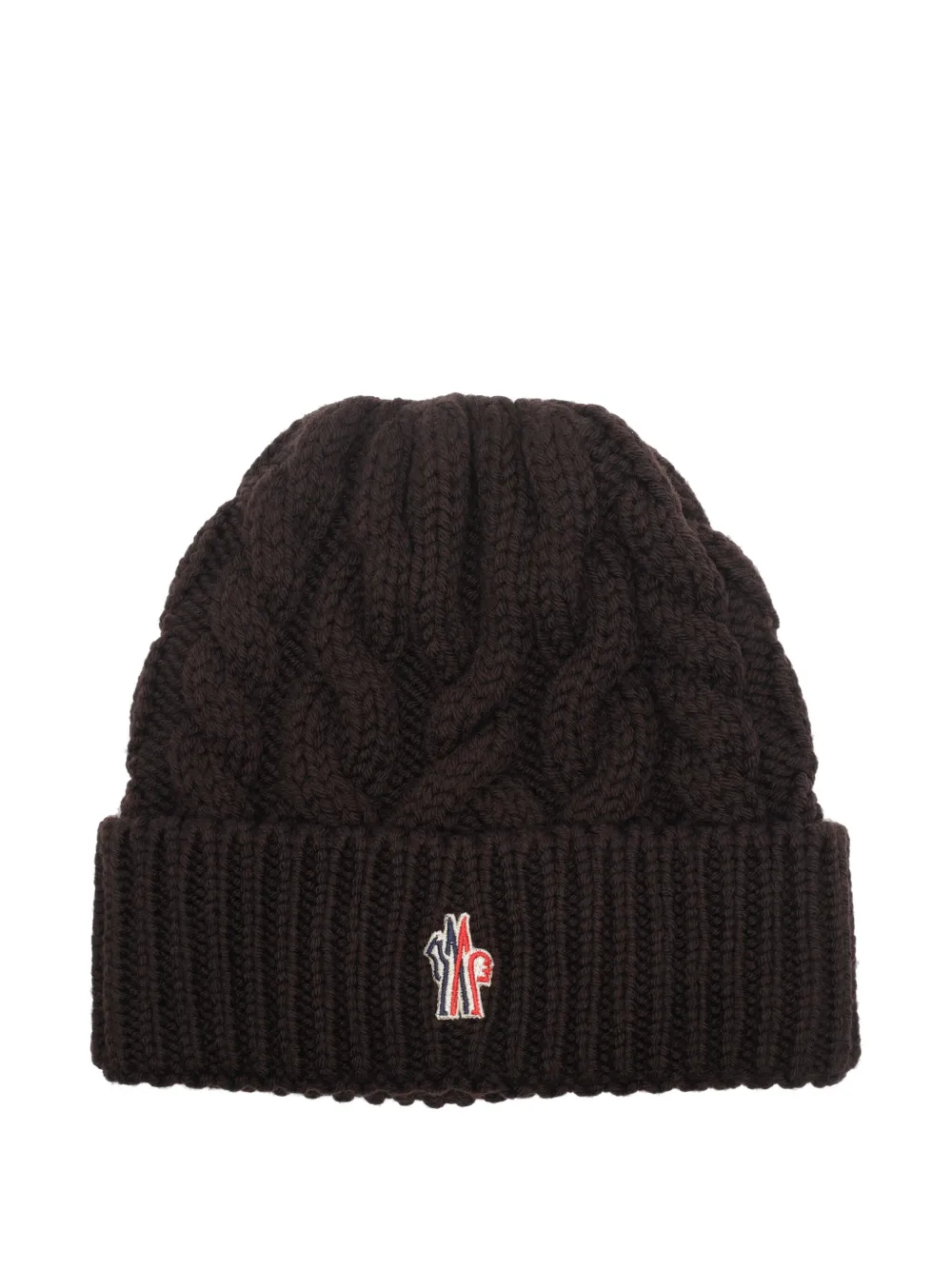 Moncler Grenoble logo-patch beanie | Brown | Image 1