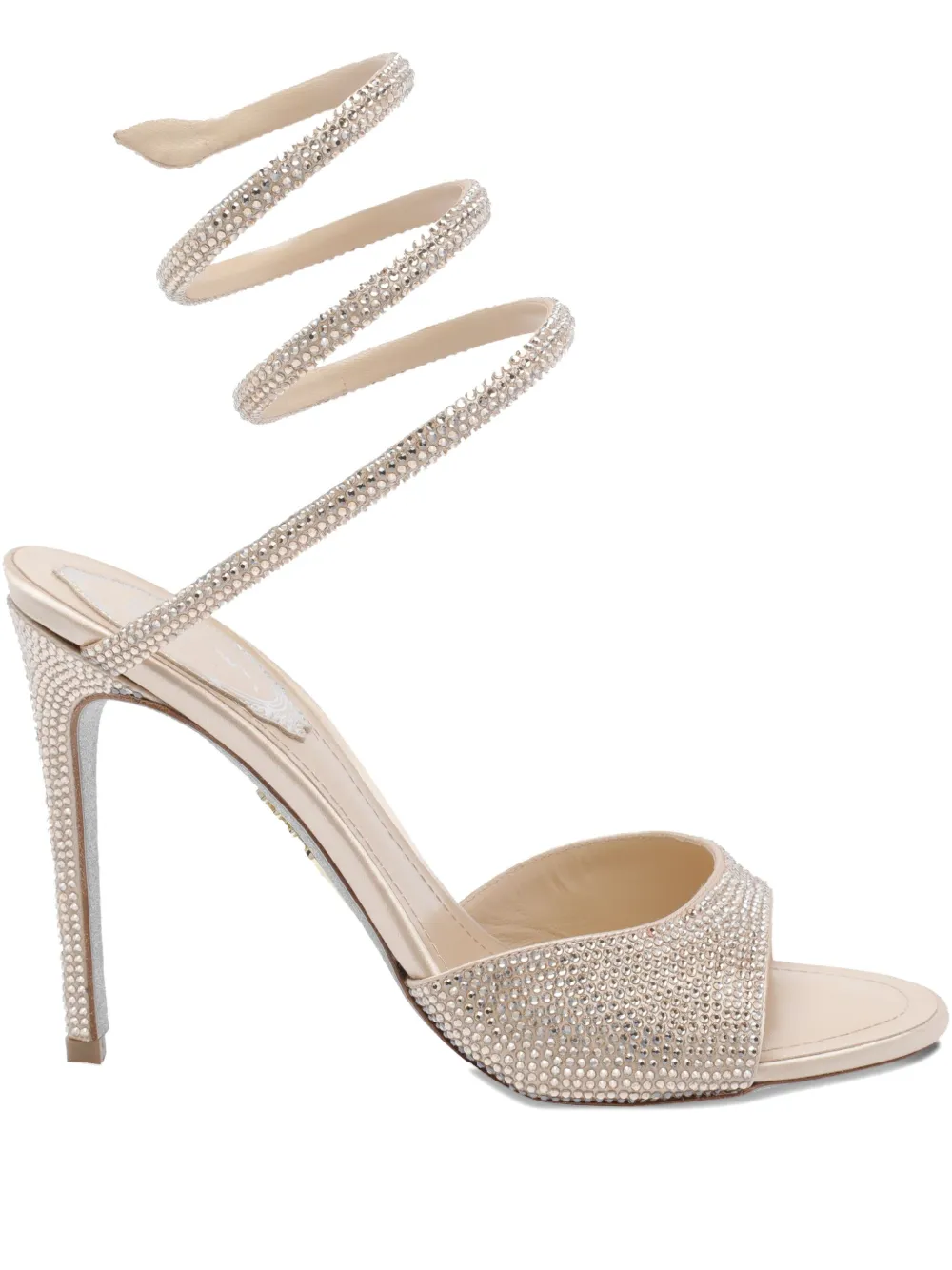 René Caovilla Sandalen verfraaid met kristallen Metallic