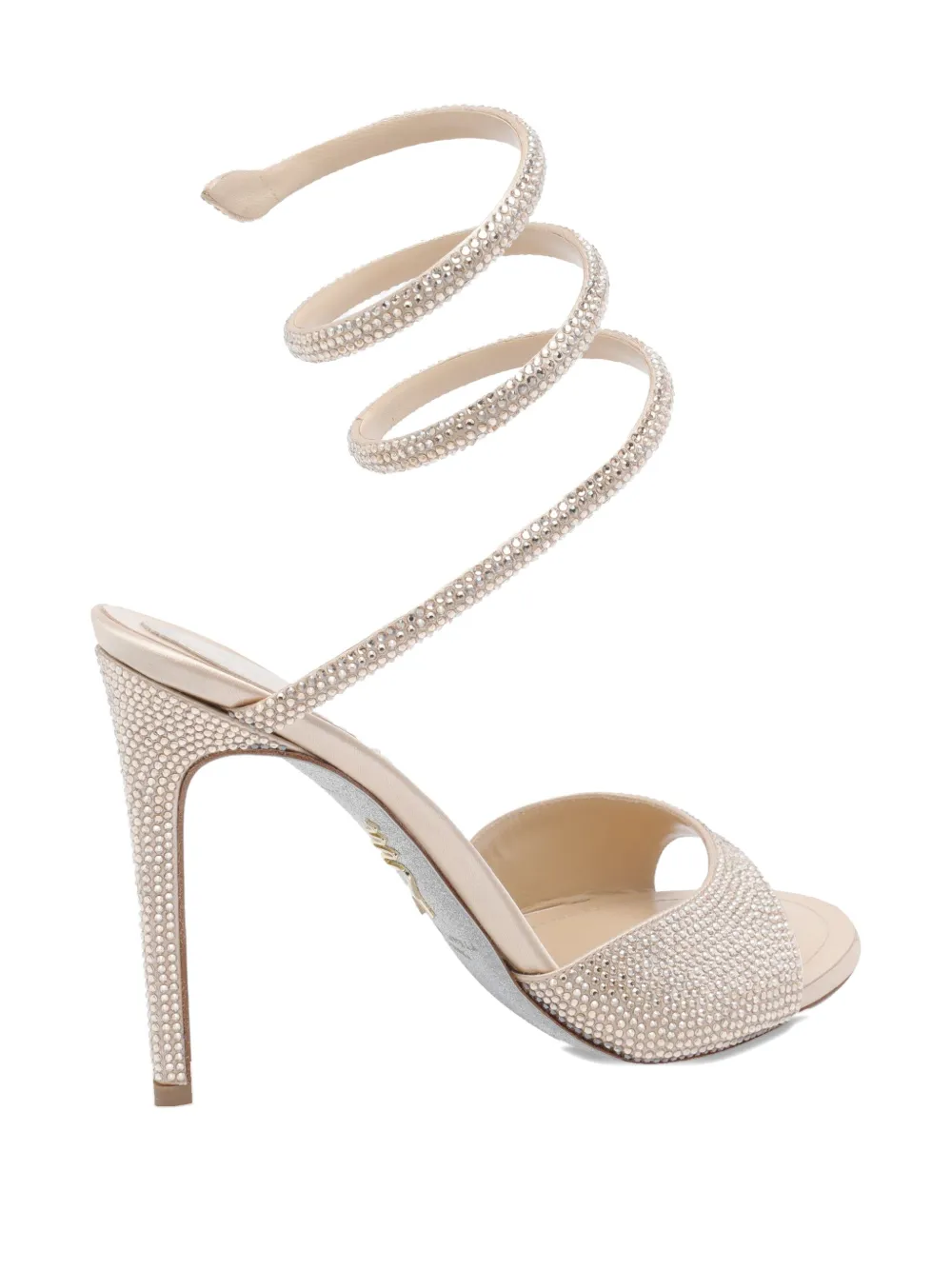 René Caovilla Sandalen verfraaid met kristallen Metallic