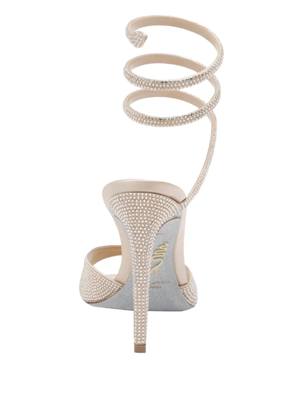 René Caovilla Sandalen verfraaid met kristallen Metallic