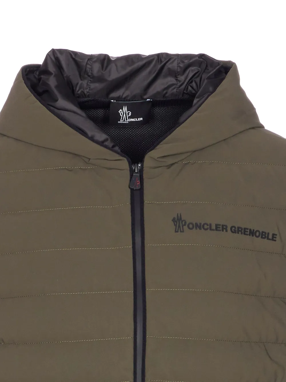 Moncler Logo-patch Padded Jacket In Green
