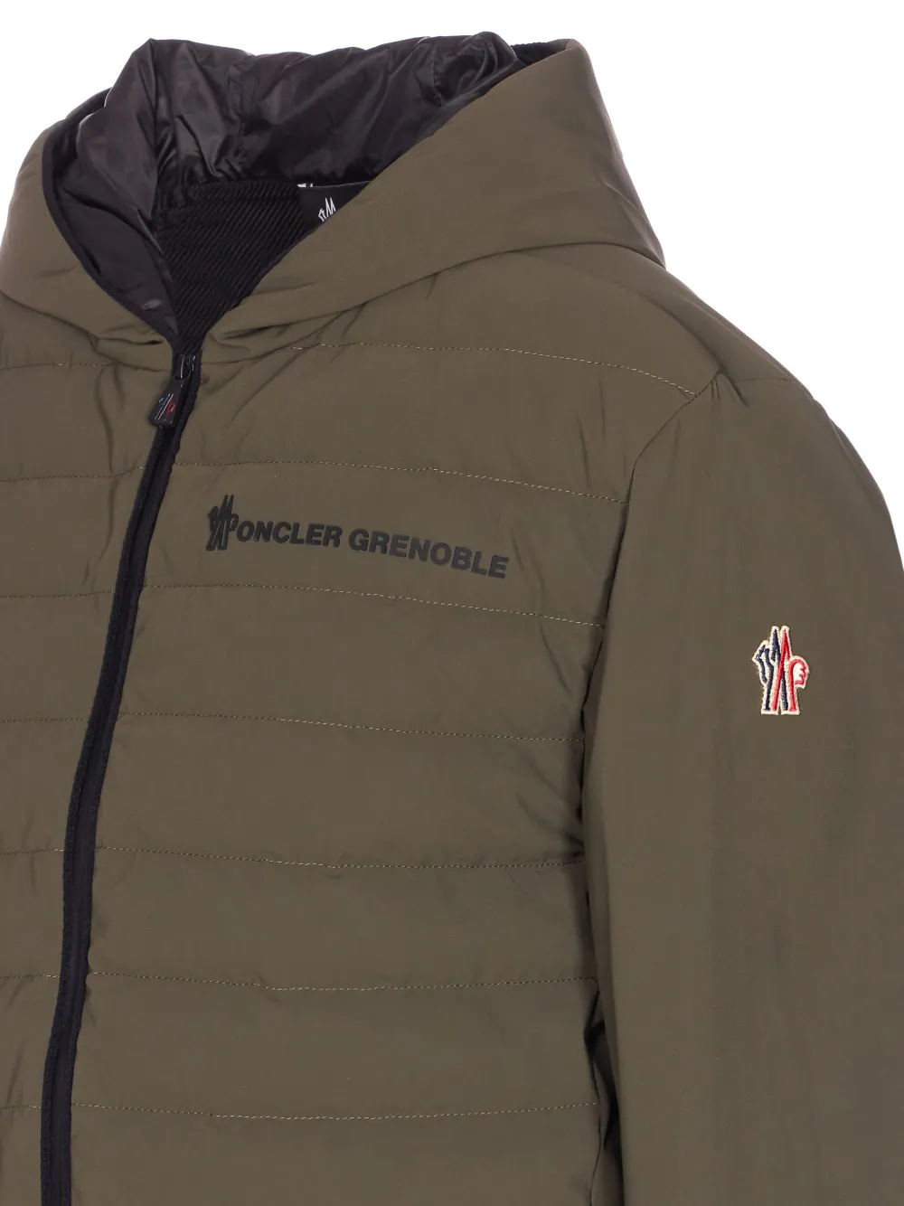 Moncler Logo-patch Padded Jacket In Green