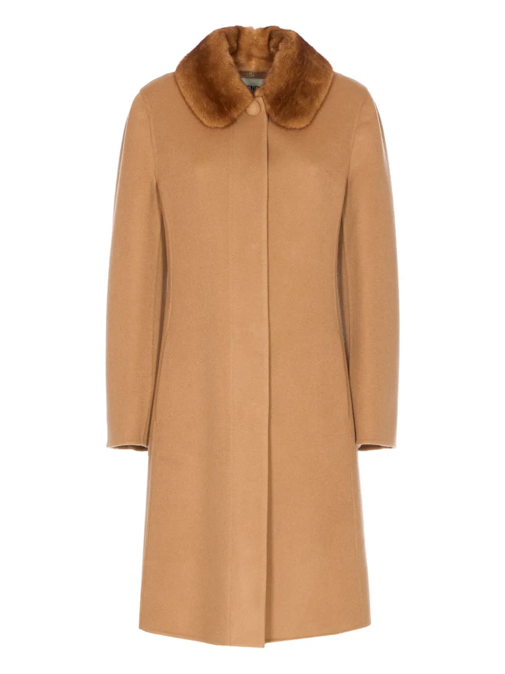 FENDI fur-collar coat | Brown | Image 1