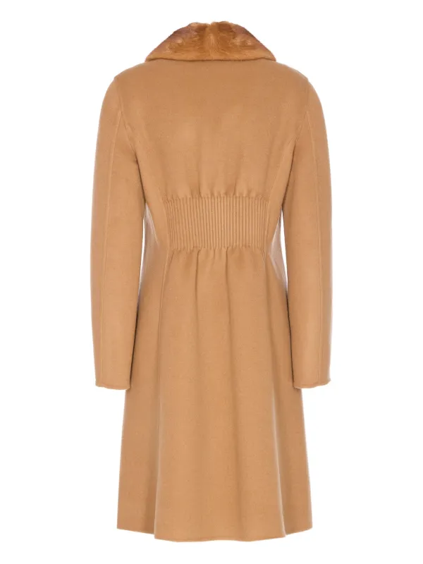 FENDI ファーコート ブラウン FENDI ファーカラー コート | ブラウン | FARFETCH JP