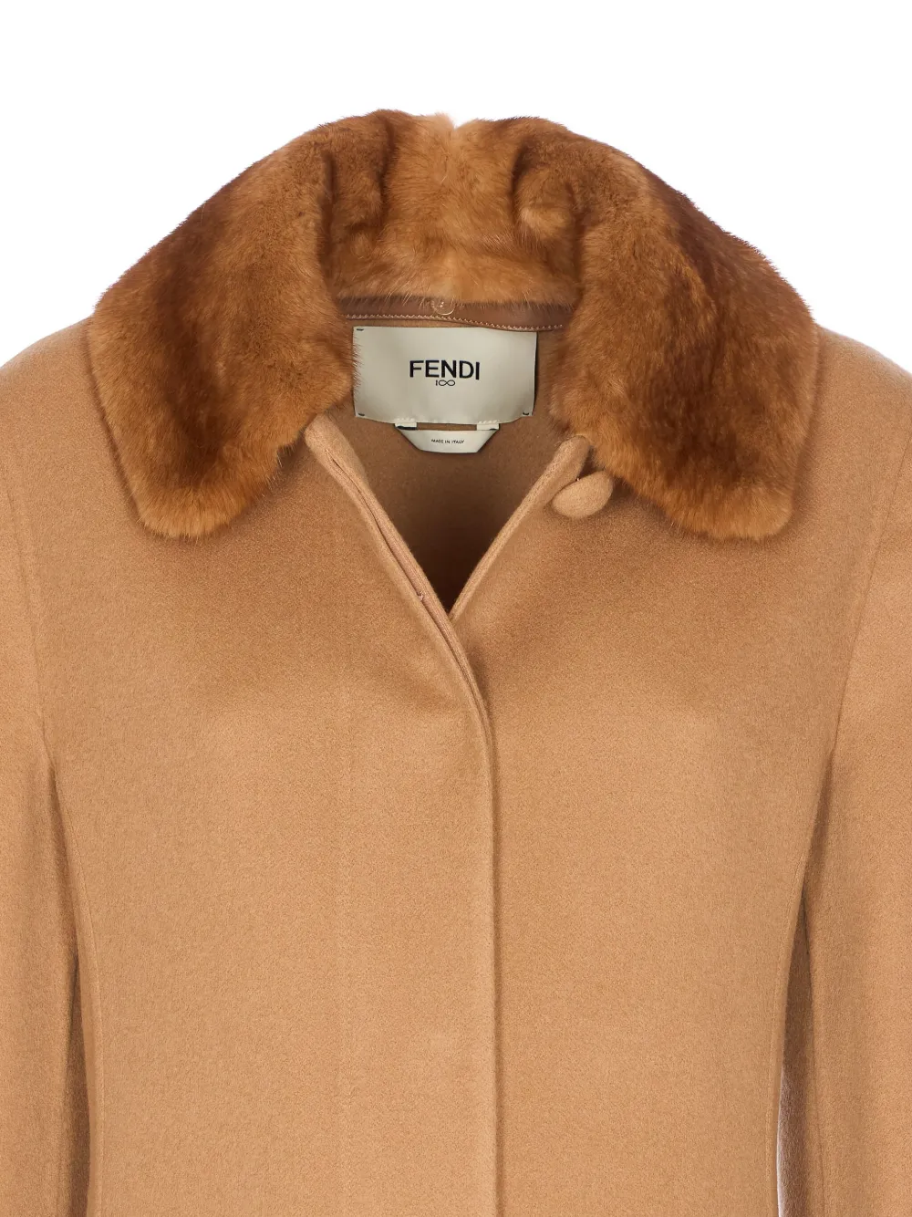 Fendi Long-sleeved Coat In Brown