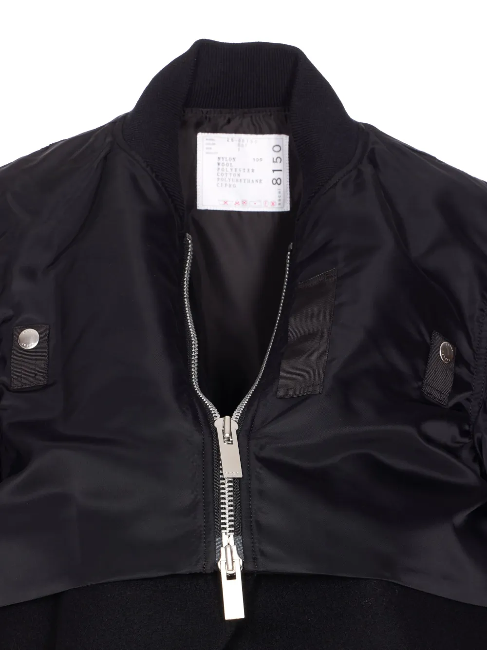 sacai Bomberjack met rits Zwart