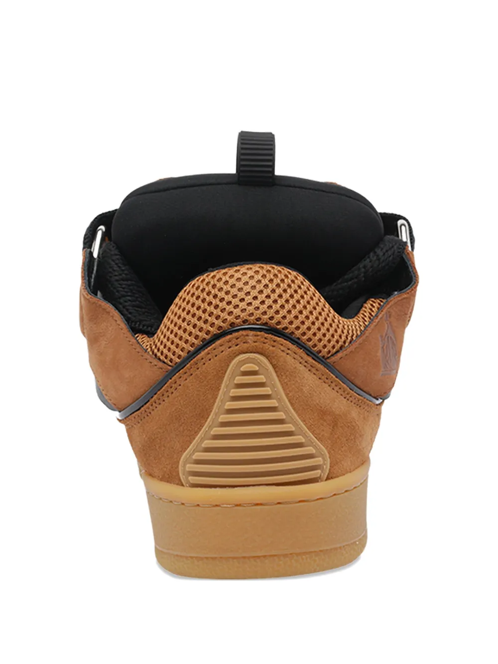 Lanvin Suede Sneakers With Rubber Sole And Pull Tab In Brown