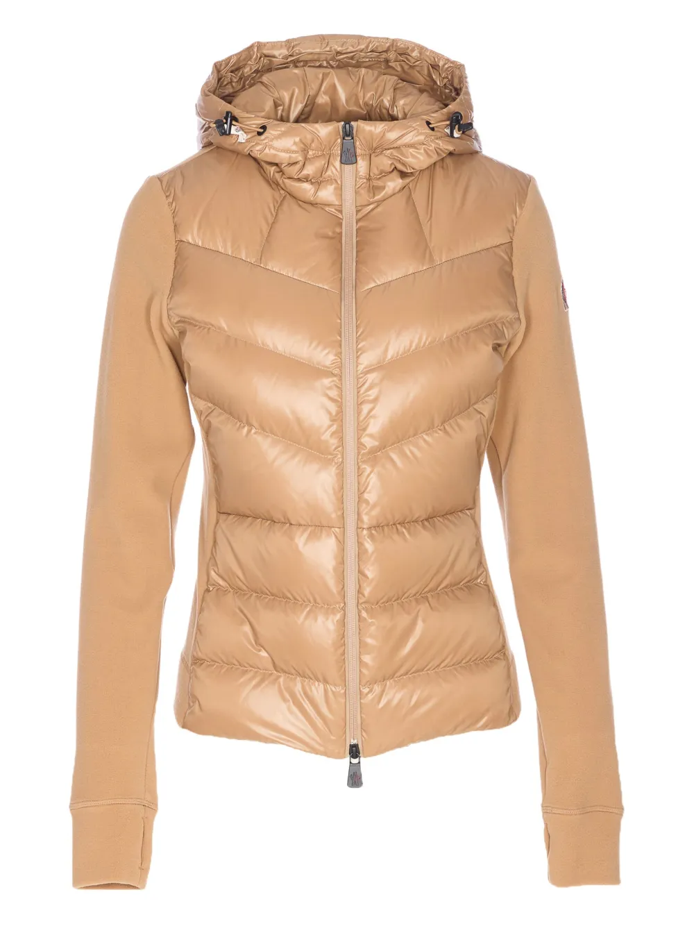 Moncler Zip-up Hooded Jacket In Neutral