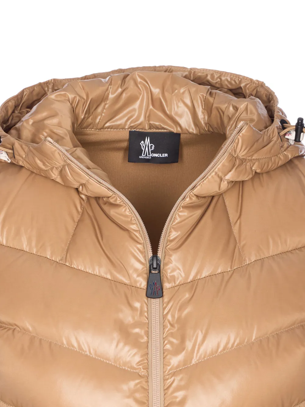 Moncler Zip-up Hooded Jacket In Neutral
