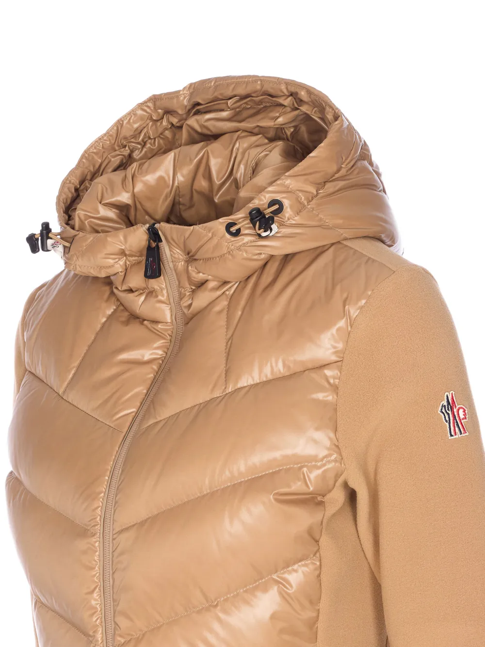 Moncler Zip-up Hooded Jacket In Neutral