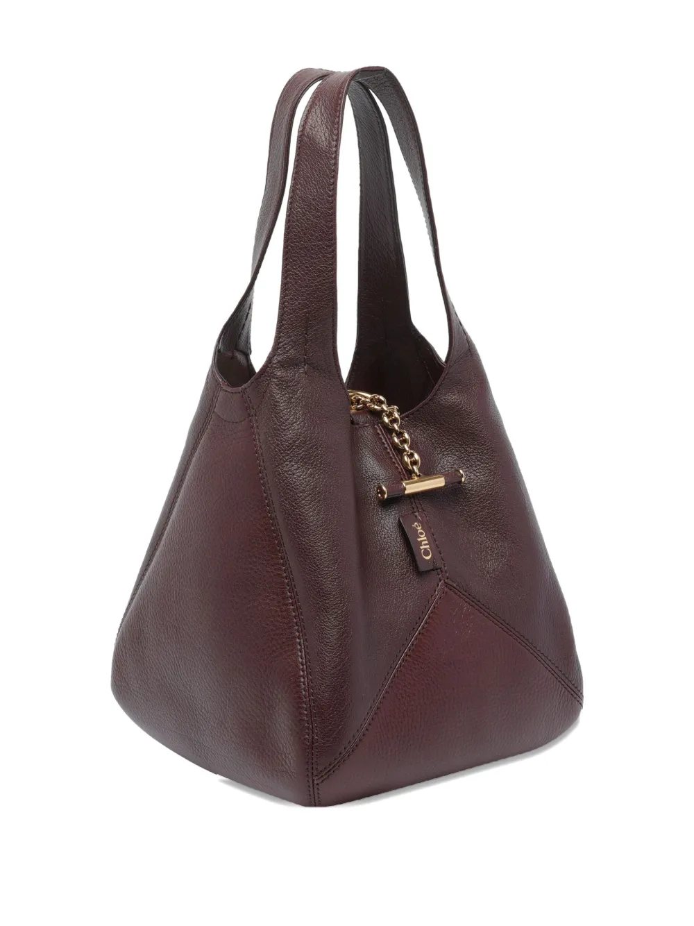 Chloé Chloe Balloon Grained Leather Hobo Bag In Burgundy