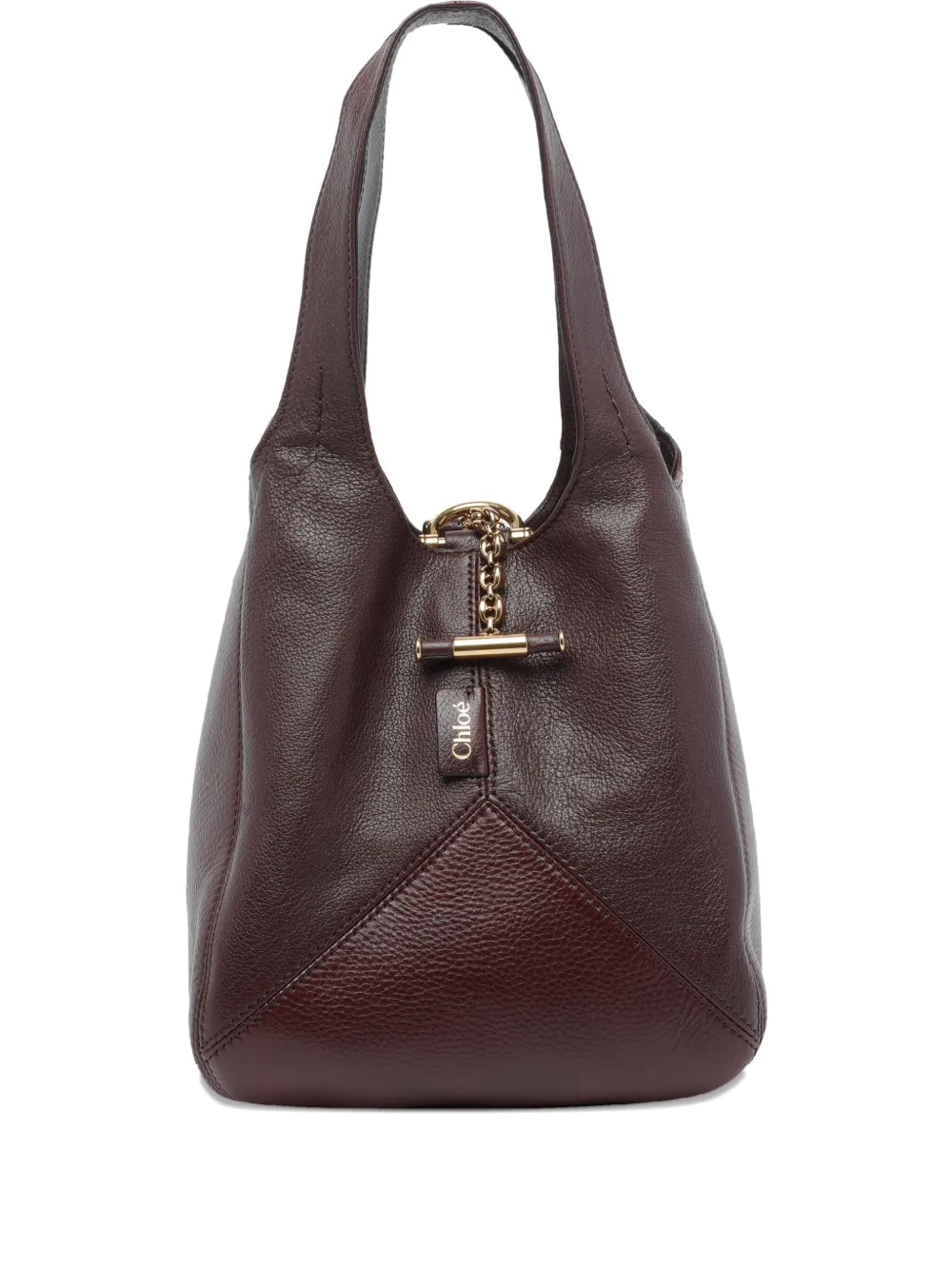 Chloé Chloe Balloon Grained Leather Hobo Bag In Burgundy