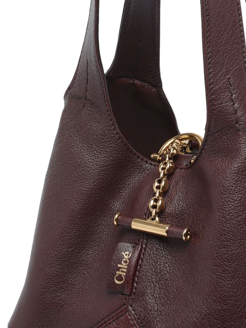 Chloé Chloe Balloon Grained Leather Hobo Bag In Burgundy