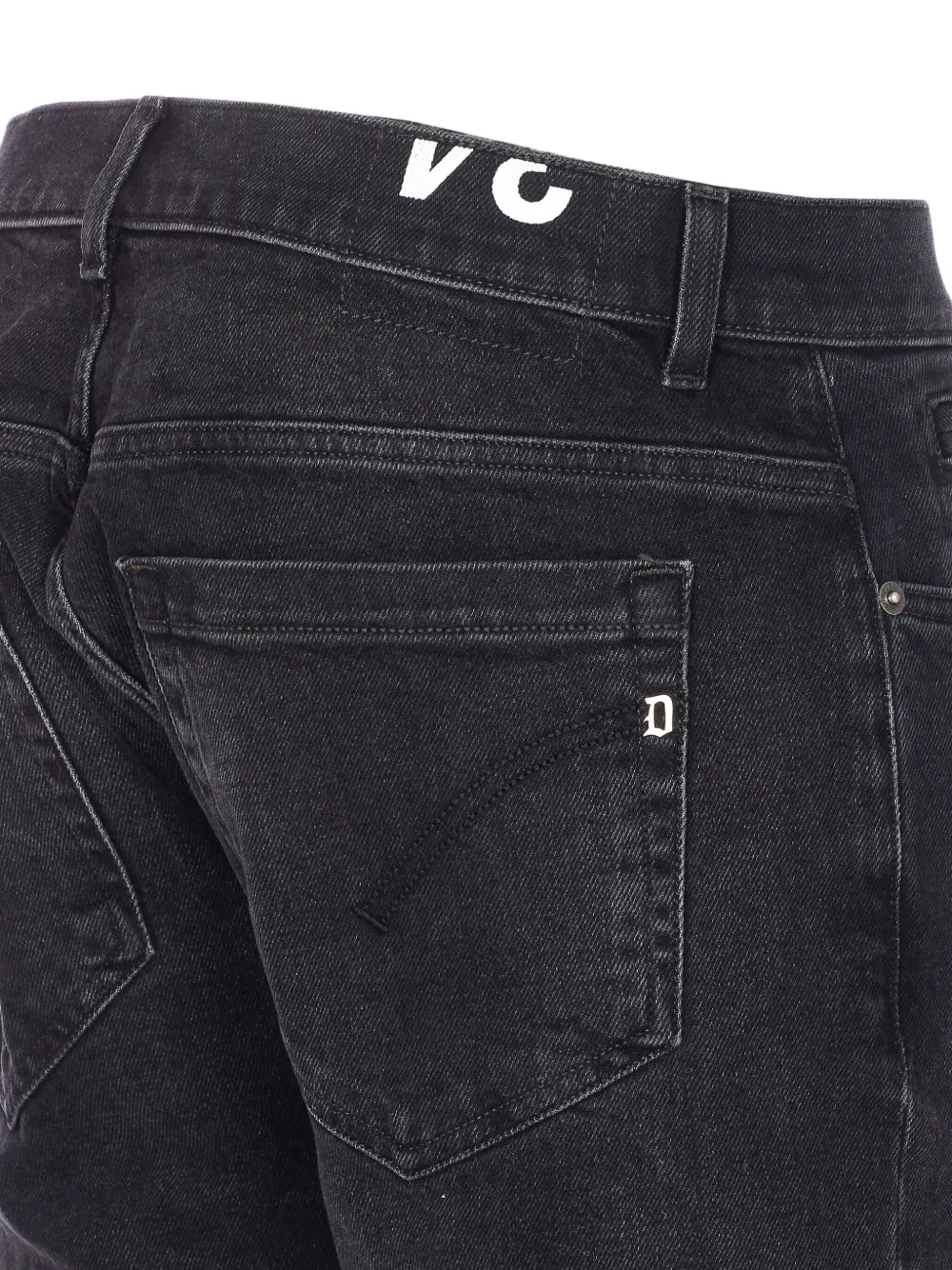 Dondup Slim Fit Trousers Rolled Cuffs In Black