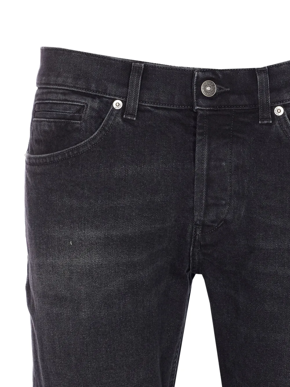 Dondup Slim Fit Trousers Rolled Cuffs In Black
