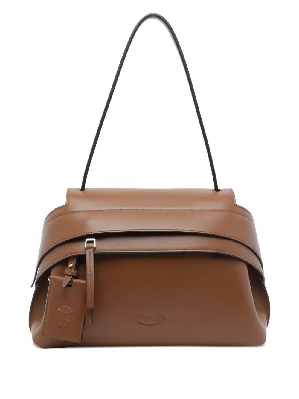 Tod's Wave Leather Shoulder Bag In Brown