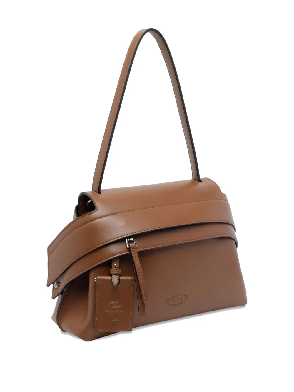 Tod's Wave Leather Shoulder Bag In Brown