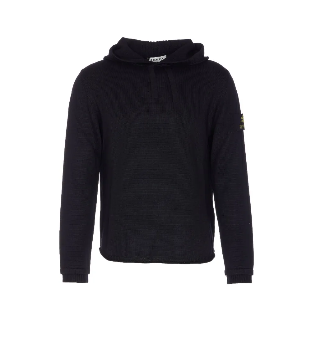 Premiata logo-patch hooded sweater | Black | Image 1