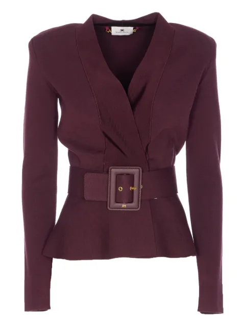 Elisabetta Franchi chamarra con doble botonadura y cinturón