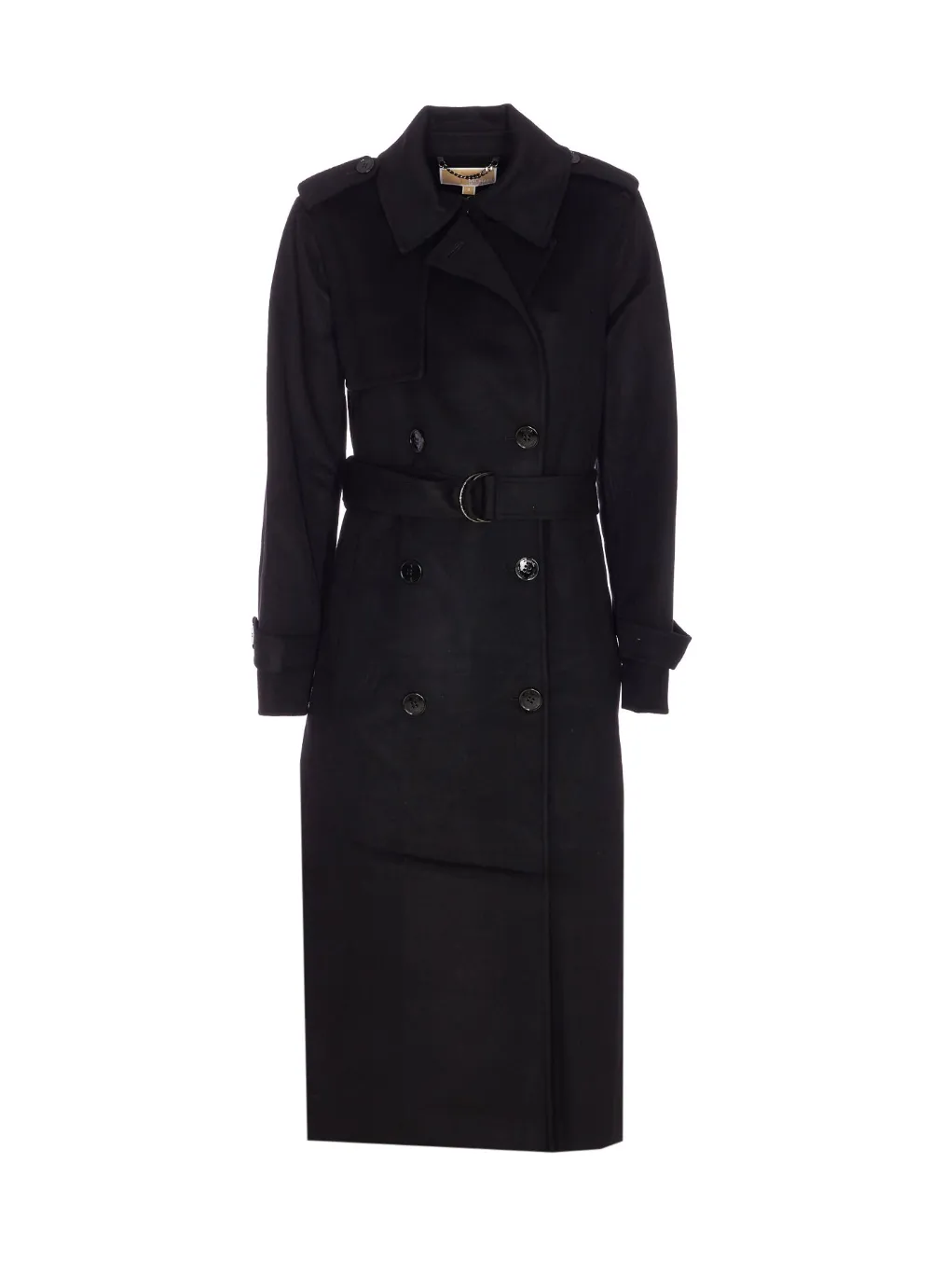 Michael Michael Kors Wool-blend Belted Double-breasted Coat In Black