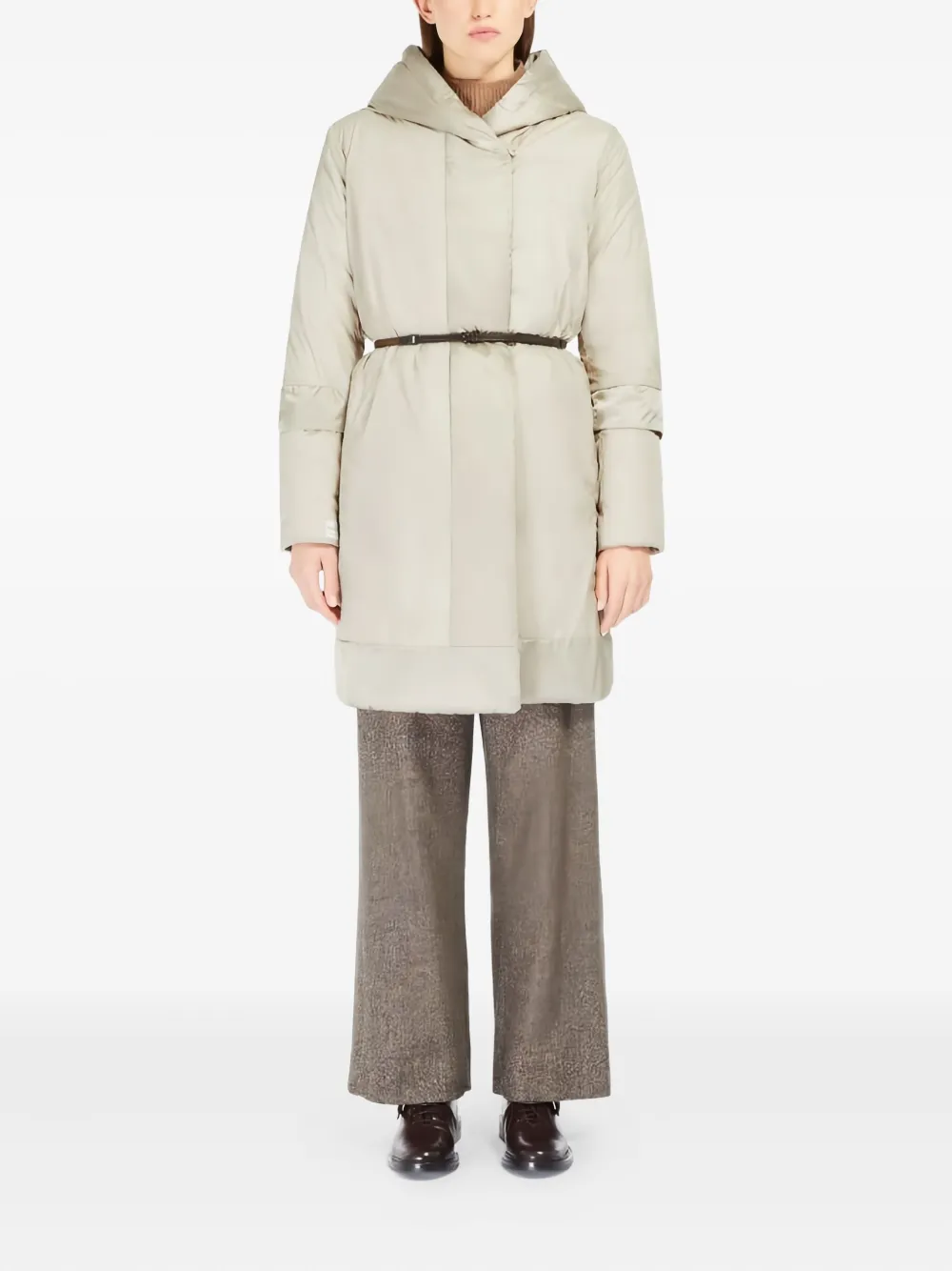 Max Mara Nove jas met capuchon Beige