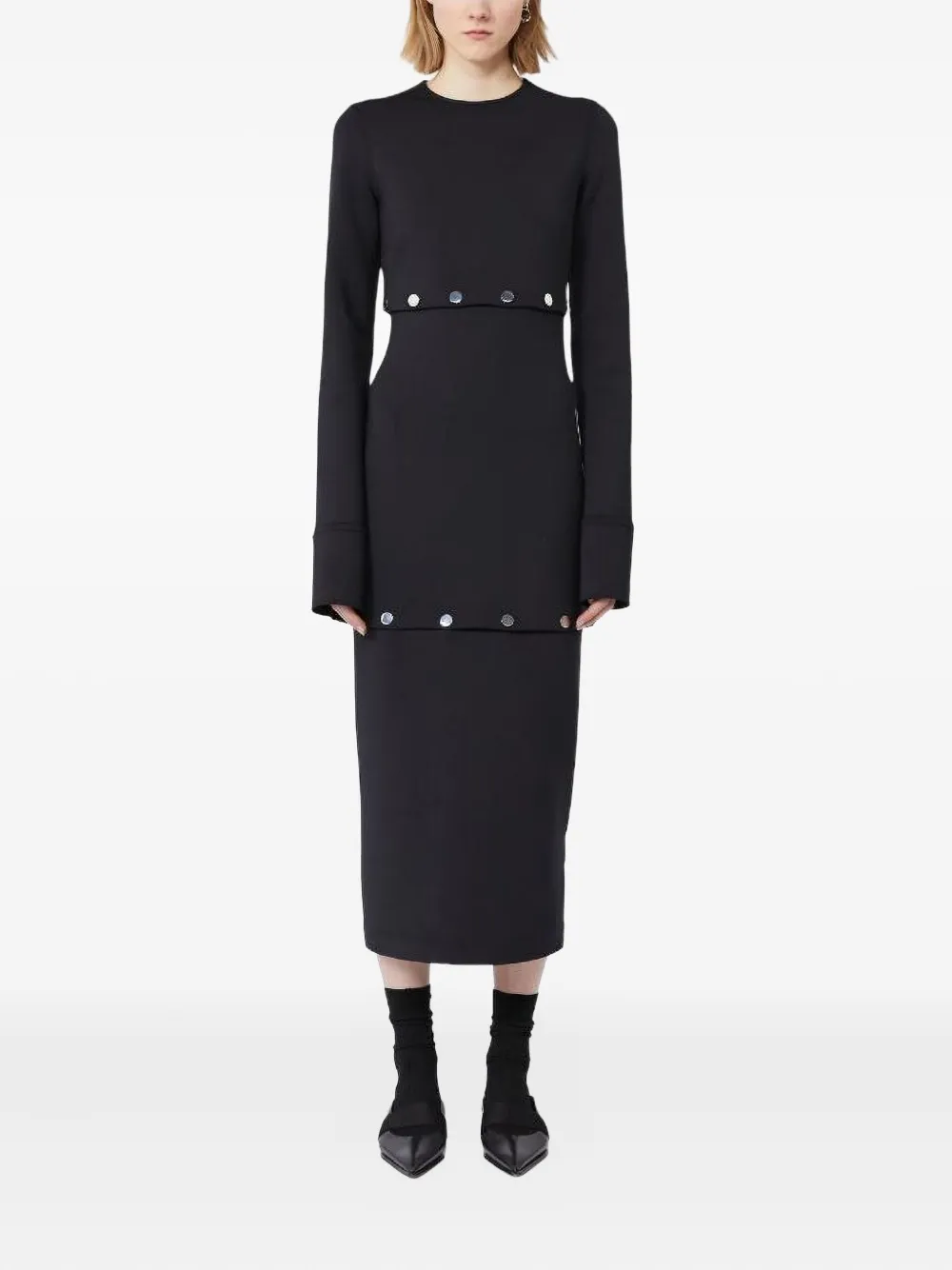 Max Mara cut-out jersey dress - ブラック Max Mara cut-out jersey dress - ブラック