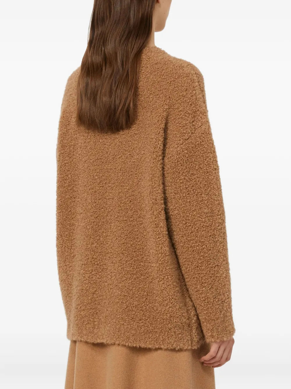 Max Mara Long Sleeve Knitwear V-neckline In Brown