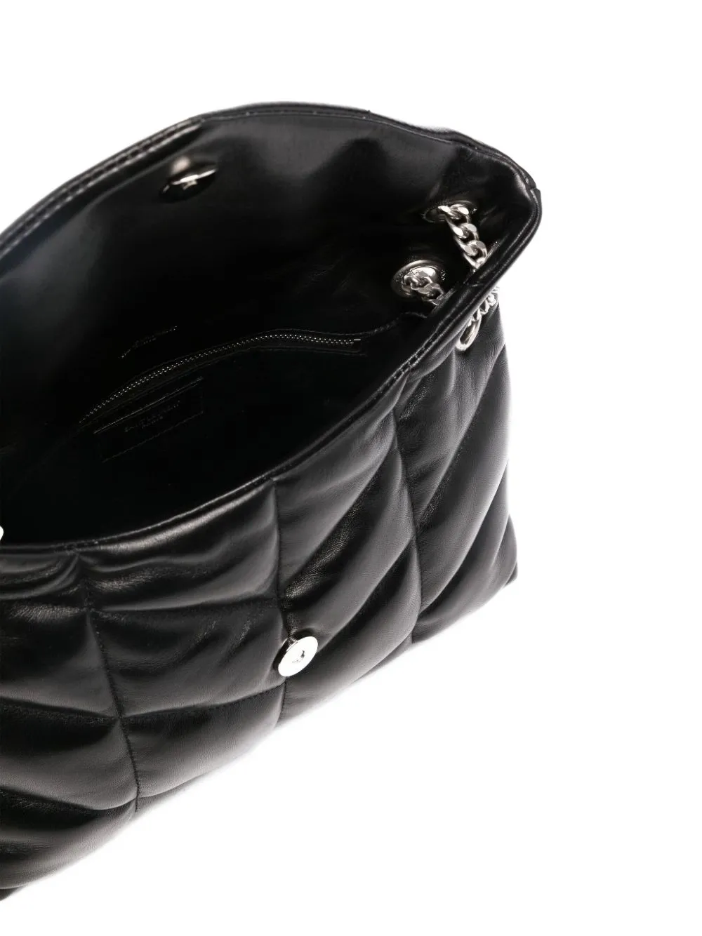 Saint Laurent Quilted Logo-plaque Shoulder Bag In Black