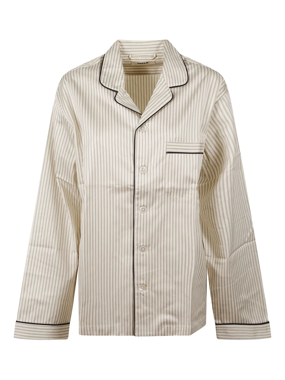 TEKLA striped pyjamas shirt - Braun