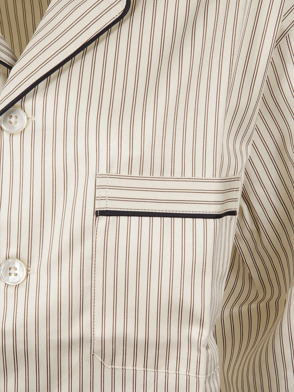 TEKLA Gestreept pyjamashirt Bruin