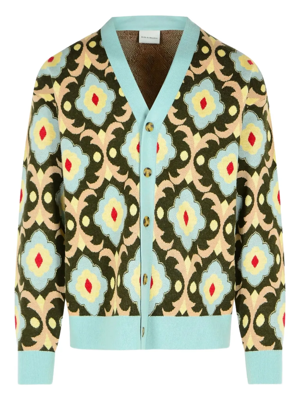 Drôle De Monsieur La Maille vest met Tapisserie-jacquard Groen